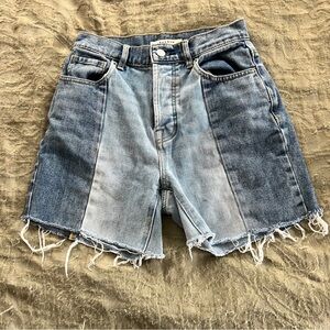 Pacsun Women’s High Waisted Distressed Patchwork Denim Shorts Size 23
